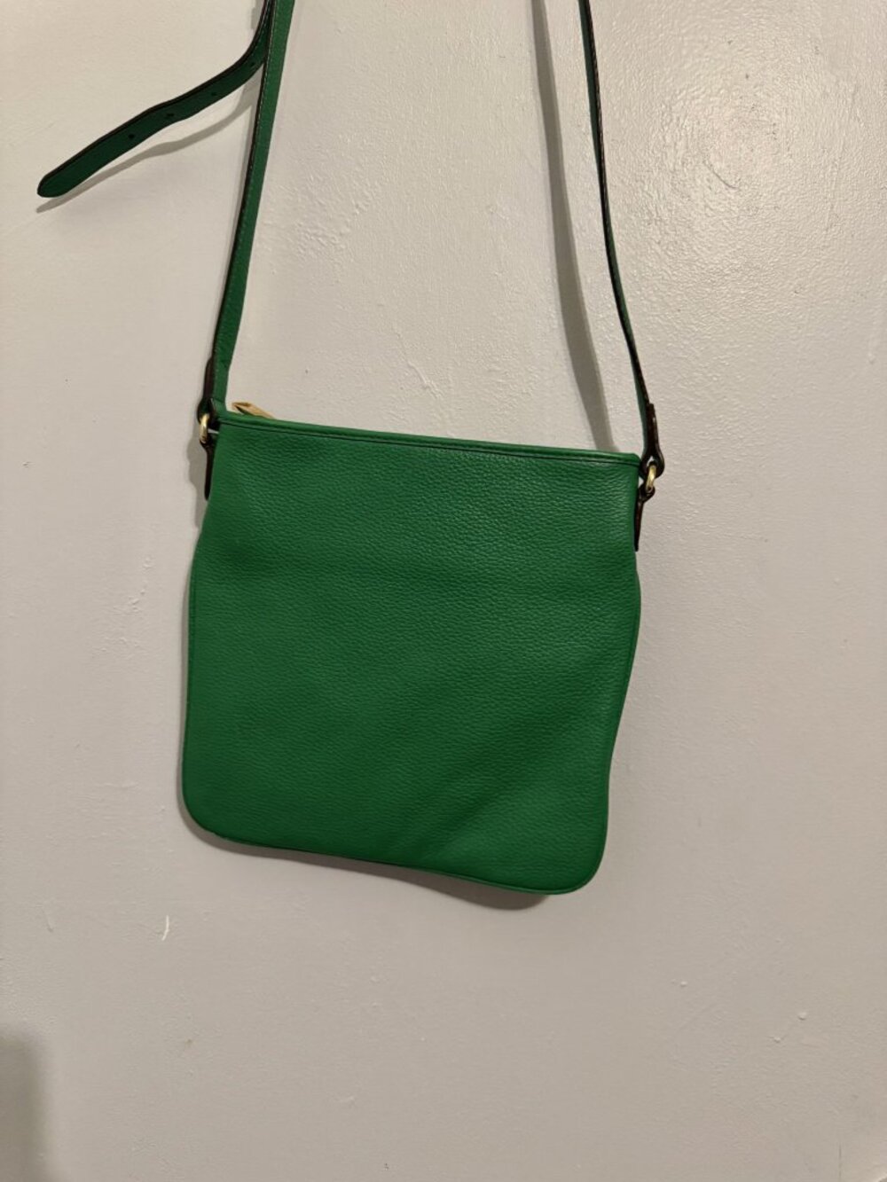 Lauren Ralph Lauren Green Pebbled Leather Crossbody Bag - Picture 2 of 5